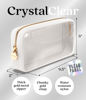 Picture of Embla Clear Cosmetic Bag Makeup Bag, Clear Zipper Pouch Cosmetics Bags Cute Womens Make Up Pouches, Clear Toiletry Travel Bag Tote, Preppy Purse Cosmetic Organizer Mini Small Large Makeup Bags, White