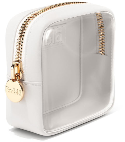 Picture of Embla Clear Cosmetic Bag Makeup Bag, Clear Zipper Pouch Cosmetics Bags Cute Womens Make Up Pouches, Clear Toiletry Travel Bag Tote, Preppy Purse Cosmetic Organizer Mini Small Large Makeup Bags, White