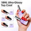 Picture of Gellen Gel Top Coat, 2 Pcs No Wipe Top Coat Set, 18 ml Glossy Top Coat Gel Nail Polish, High Shiny Top Coat Nail Polish, Soak Off UV Lamp Clear Nail Gel, Home Salon Manicure Set