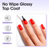 Picture of Gellen Gel Top Coat, 2 Pcs No Wipe Top Coat Set, 18 ml Glossy Top Coat Gel Nail Polish, High Shiny Top Coat Nail Polish, Soak Off UV Lamp Clear Nail Gel, Home Salon Manicure Set
