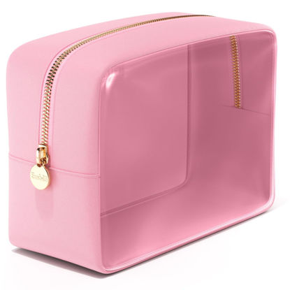 Picture of Embla Clear Cosmetic Bag Makeup Bag, Clear Zipper Pouch Cosmetics Bags Cute Womens Make Up Pouches, Clear Toiletry Travel Bag Tote, Preppy Purse Cosmetic Organizer Small Large Makeup Bags, Flamingo