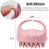 Picture of Scalp Massager Shampoo Brush Hair Scrubber Scalp Brush Silicone Scalp Exfoliator Hair Wash Tool for All Hair Types of Women, Men, Kids, Pets - Pink