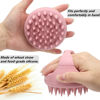 Picture of Scalp Massager Shampoo Brush Hair Scrubber Scalp Brush Silicone Scalp Exfoliator Hair Wash Tool for All Hair Types of Women, Men, Kids, Pets - Pink