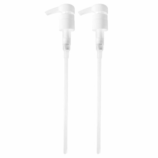 Picture of 2-Pack Liter 33.8 oz Shampoo Conditioner Pump Dispenser | Fits Most Salon Brand Liter Size Bottles with a 1-inch Wide Opening | White | by Geti Beauty