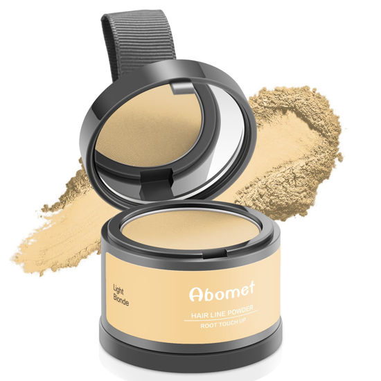 Picture of Abomet Root Touch Up Instantly Gray Hair Coverage Hairline Powder, Light Blonde, Hair Fibers For Thinning Hair For Women & Men