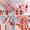Picture of TailaiMei 12 Sheets Valentine's Day Nail Wraps Adhesive Nail Art Stickers Full Wraps Strips with 2 Pcs Nail Files for DIY Nail Decals (Heart Style)