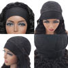 Picture of Aiterina Deep Wave Headband Wig 10 Inch Glueless Human Hair Wigs Machine Made No Lace Curly Hair Wigs Headband Wig Natural color