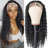 Picture of Aiterina Headband Wig deep wave human hair wigs for Black Women Brazilian Remy Hair Glueless Non Lace Front Wig 150% Density Natural Color (28 inch, Headband Wig Deep Wave)