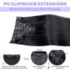 Picture of Pobokix Seamless Clip in Hair Extensions Real Human Hair Straight Brazilian Human Hair Clip in Extensions 8Pcs PU Clip in Remy Hair for Women Invisible Skin Weft 18Clips 120g 30inch Natural Black