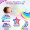Picture of Rainbow Bath Bombs for Kids - 4 Pcs Handmade Natural Kids Bath Bombs Bubble Bath, Valentines Day Gifts for Kids, Birthday Gifts for Kids