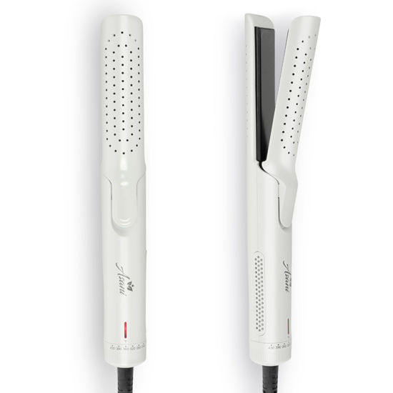 Picture of Asani 360° Airflow Styler - 2-in-1 Professional Curling Wand & Hair Straightener - Flat Iron Curler with Cooling Fan, Air Vents - Crimper Styling Tool for Volume & All-Day Curls - For All Hair (White)