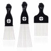 Picture of LEADUWAY Hair Picks - Black Metal Afro Combs for Hair Styling, Fist Pick for Women and Men