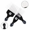 Picture of LEADUWAY Hair Picks - Black Metal Afro Combs for Hair Styling, Fist Pick for Women and Men