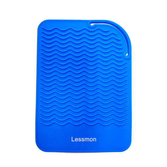 Picture of Heat Resistant Mat for Curling Irons, Hair Straightener, Flat Irons and Hair Styling Tools 9" x 6.5", Blue