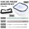 Picture of Nail Soaking Bowl, Gel Nail Polish Remover Kit, Manicure Bowl for Hand, Dip Powder Remover Tools, Nail Soak Off Bowl for Acrylic Nails, Nail Brush, Cuticle Pusher, Cuticle Peeler, 100/180 Nail File, Buffer Block-Black