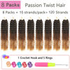 Picture of Passion Twist Hair 12 Inch 8 Packs Water Wave Crochet Hair Curly Braiding Hair For Butterfly Locs Long Bohe Crochet Braids (12 Inch (Pack of 8), 1B/30/27)