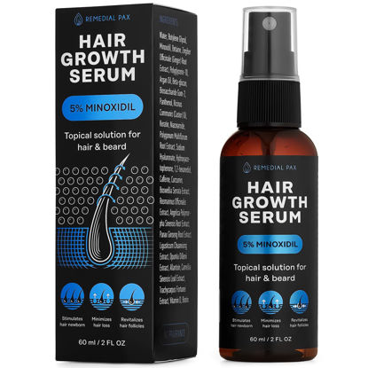 Picture of Hair Growth Serum, 5% Minохidil & Biоtin for Men and Women, Stop Hair Loss and Thinning, Natural Organic Growing Spray for Hair Regrowth, All Hair Types, 2 Fl Oz