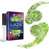 Picture of Laza 2 Jars St. Patrick’s Day Body Glitter Iridescent Chunky Sequins with Glitter Glue Women Eyeshadow Makeup Face Paint Festival Rave Outfits Hair Accessories Carnival Brat Party Costumes-Lime Summer