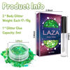 Picture of Laza 2 Jars St. Patrick’s Day Body Glitter Iridescent Chunky Sequins with Glitter Glue Women Eyeshadow Makeup Face Paint Festival Rave Outfits Hair Accessories Carnival Brat Party Costumes-Green Field
