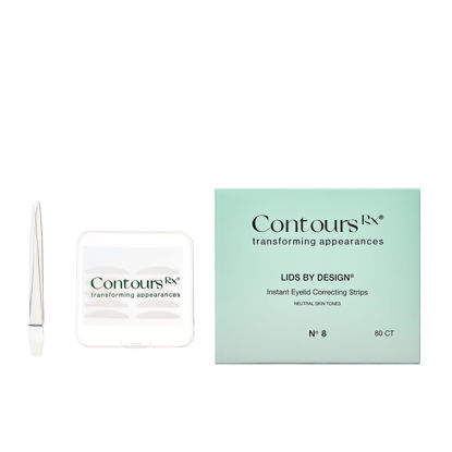 Picture of Contours Rx Lids by Design - Non-Surgical & Transparent Eyelid Lift Strips - for a More Youthful-Looking Appearance, Reshape and Define with Eyelid Tape for Hooded Eyes (8mm) 80ct
