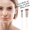 Picture of Makeup Brushes Dpolla Pro Foundation Brush and Flawless Concealer Brush Perfect for Any Look Premium Luxe Hair Contour Brush Perfect for Blending Liquid,Buffing,Cream,Sculpting,Mineral Makeup(White)