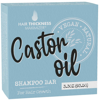 Picture of Castor Oil Shampoo Bar for Hair Growth & Strengthening - With Organic Castor Oil, Rice protein, Eco Friendly pH Balanced - Color Safe Castor Oil Solid Shampoo Bar with No Harsh Chemicals