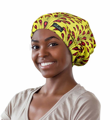 Picture of Hair Cap for Sleeping Satin Lined Black Women with Locs Dreadlock Natural