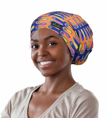 Picture of Satin Night Sleep Cap for Us Women with Natural Hair African Print