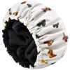Picture of Shower Cap for Women Terry Lined Bath Cap Large Reusable Waterproof Elastic Band Butterfly Shower Caps for Long Thick Hair Soft Bath Shower Hair Caps