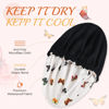 Picture of Shower Cap for Women Terry Lined Bath Cap Large Reusable Waterproof Elastic Band Butterfly Shower Caps for Long Thick Hair Soft Bath Shower Hair Caps
