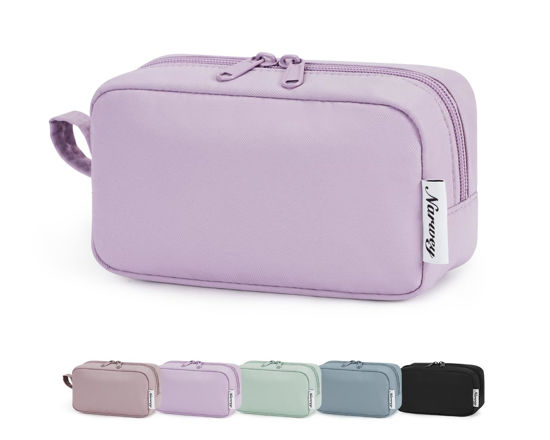 Picture of Narwey Small Makeup Bag for Purse Travel Makeup Pouch Mini Cosmetic Bag Zipper Pouch for Women (Purple, Small)