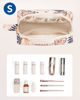 Picture of Narwey Small Makeup Bag for Purse Travel Makeup Pouch Mini Cosmetic Bag Zipper Pouch for Women (Beige Flamingo, Small)