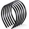 Picture of WILLBOND 6 Pieces Plastic Plain Headbands Teeth Comb Headbands Halloween Skinny DIY Hair Bands Headbands for Women Girls (Black, 8 mm)