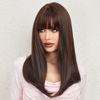 Picture of HAIRCUBE Dark Brown Synthetic Women's Wig Long Straight Layered and Heat Resistant