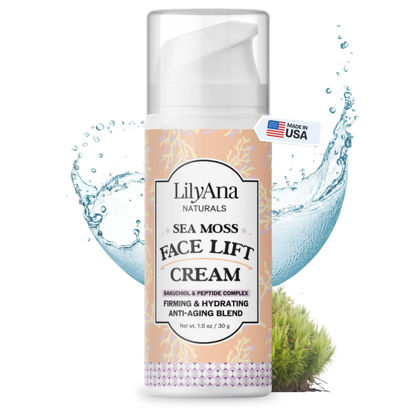 Picture of LilyAna Naturals Firming Face Lift Cream with Bakuchiol, Sea Moss and Peptide Complex - Face Tightening and Skin Firming Cream for Face - Advanced Anti-Aging Moisturizer - Made in the USA - 1oz