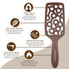 Picture of FRAMAR Chocolate Vented Hair Brush - Paddle Curved Hair Brush For Blow Drying, Wet Paddle Brush for Women Blow Drying