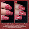 Picture of RARJSM Reflective Glitter Gel Polish Red,Glitter Gel Nail Polish Red 7.5ml Holographic Rainbow Iridescent Shimmer LED UV Soak Off Sparkle Diamond Gel Polish Nail Art Manicure Salon DIY at Home 1pcs