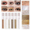 Picture of Eye Glitter Liquid Eyeshadow Eyeliner Set(6Pcs), Glittery Korean Makeup Bling Under Eye Shadows, Shimmer Tear Drop Eye Make Up Gift Kit, Quick-Dry, Long-Lasting Loose Glitter Glue for Crystal Makeup