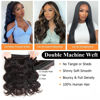 Picture of QTHAIR 16A Grade Brazilian Body Wave 3 Bundles with HD Lace Closure (18 20 22 +18 Middle Part) 100% Unprocessed Brazilian Virgin Human Hair Bundles with 4x4 Closure Natural Color