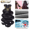 Picture of QTHAIR 14A Grade Brazilian Body Wave Human Hair Bundles with 13x4 Frontal (20 20 22+18) 100% Unprocessed Brazilian Body Wave Virgin Human Hair with 13x4 Ear to Ear Lace Frontal Pre Plucked