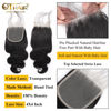 Picture of QTHAIR 16A Brazilian Body Wave HD Lace Closure Human Hair 14inch 4x4 Body Wave Closure Free Part Swiss Lace Closure Natural Color Brazilian Virgin Human Hair Body Wave Closure