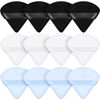 Picture of Maitys 12 Pieces Powder Puff Triangle Face Makeup Cosmetic for Loose Powder Soft Body Washable Reusable Foundation Sponge Mineral Wet Dry Makeup Tool(Black, White, Blue, Small)
