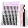 Picture of VEYESBEAUTY Lash Clusters Kit Eyelash Extensions Thin & Invisible Band DIY Individual False Eyelashes Newbie's Five-Second Series Wispy Lash Tray for Self-application, Manga Lash 8-18mm Mixed Length