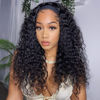 Picture of Aiterina Headband Wig for Black Woman 20 inch Brazilian Human Hair Wigs Deep Curly Wave Headband Wig Natural Color