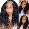 Picture of Aiterina Headband Wig for Black Woman 20 inch Brazilian Human Hair Wigs Deep Curly Wave Headband Wig Natural Color