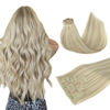 Picture of DOORES Hair Extensions Human Hair, Ash Blonde Highlighted Platinum Blonde 110g 7pcs 14 Inch, Seamless Clip in Hair Extensions Extensions Human Hair Extensions Straight Hair Invisi Edge Hair Extensions