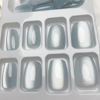 Picture of White Cat Eye Press on Nails Short Fake Nails Glossy Acrylic Nails Shiny Square False Nails Full Cover Glue on Nails Stick on Nails for Squoval Manicure 24Pcs