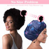 Picture of 3 Pack Extra Large Double Layer Adjustable Shower Caps for Women, Waterproof Exterior & EVA Lining, Oversized Design for All Hair Lengths