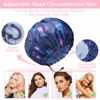 Picture of 3 Pack Extra Large Double Layer Adjustable Shower Caps for Women, Waterproof Exterior & EVA Lining, Oversized Design for All Hair Lengths