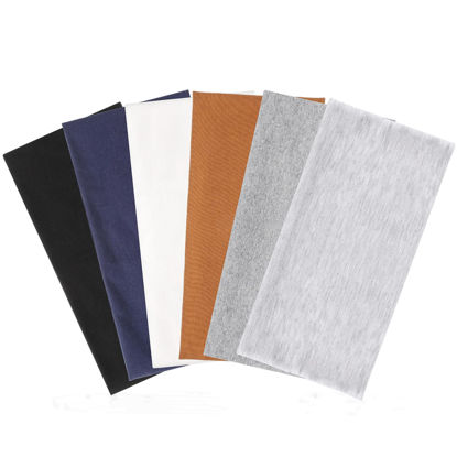 Picture of 6 Pack Wide Headbands for Women, Non Slip Head Bands for Women's Hair Cotton Stretchy Hair Bands for Daily Workout Yoga Running